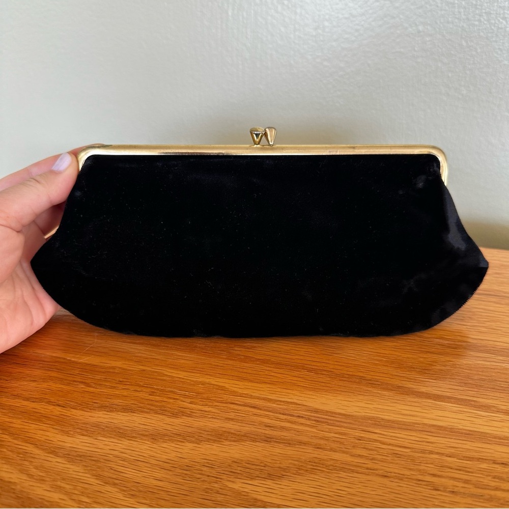 Vintage Black Velvet Clutch
